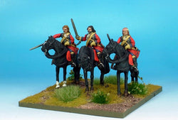 WLOA49a Cuirassiers, Bearheaded with Front Plate Only on Standing Horses - Warfare Miniatures USA